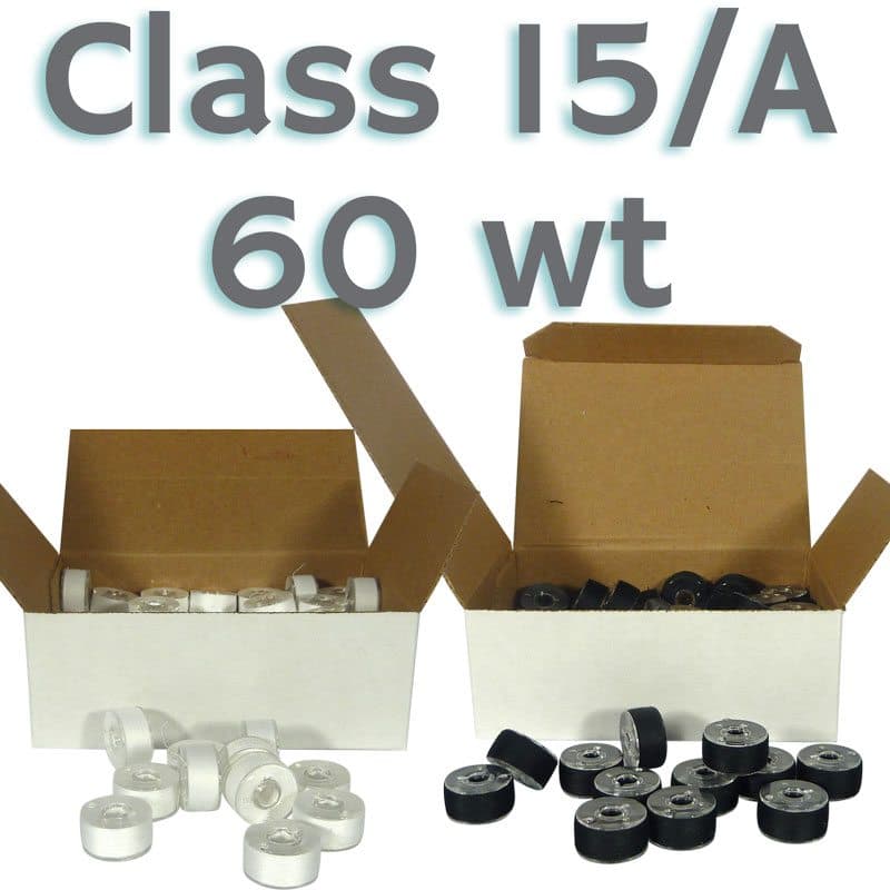 Clear-Glide Bobbins Class 15/A 60wt. – 80 bobbins/box – For Domestic Machines - View 1