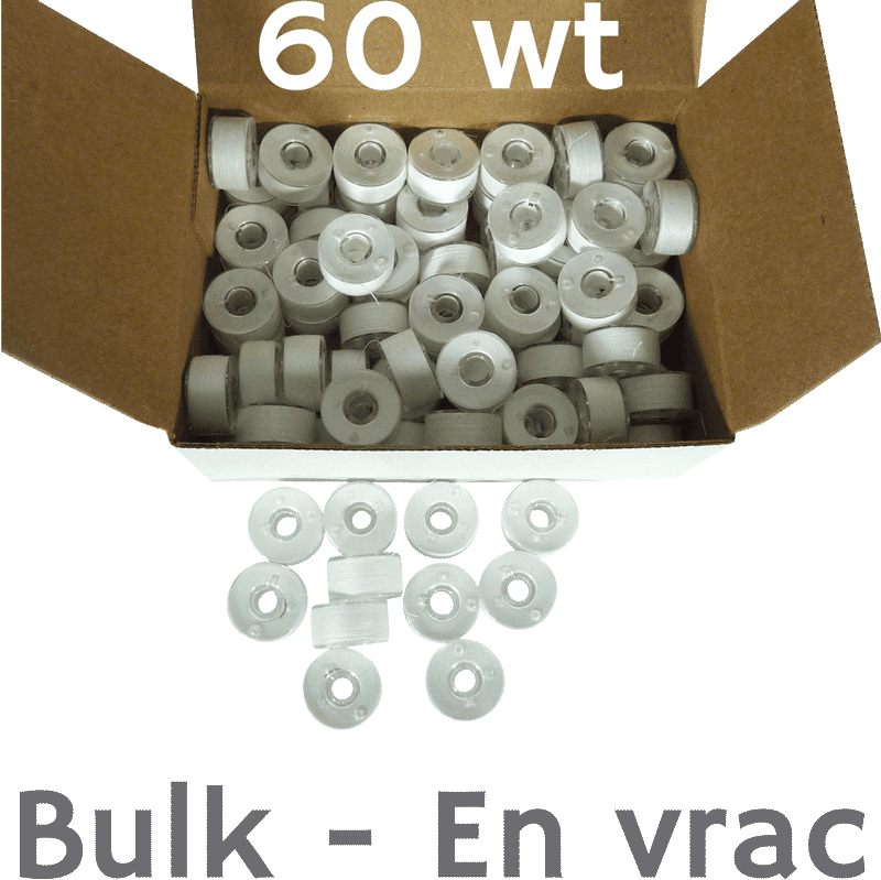 Clear-Glide Bobbins Class 15/A 60wt. – 80 bobbins/box – For Domestic Machines - View 3