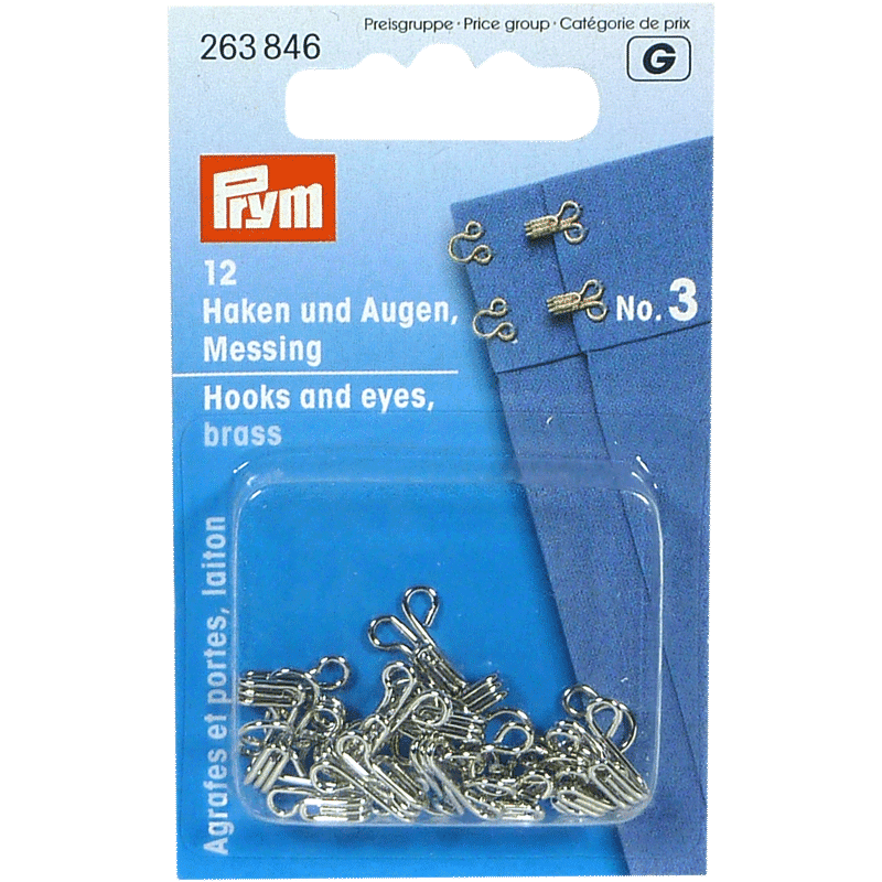 Hooks and Eyes, Brass - View 1