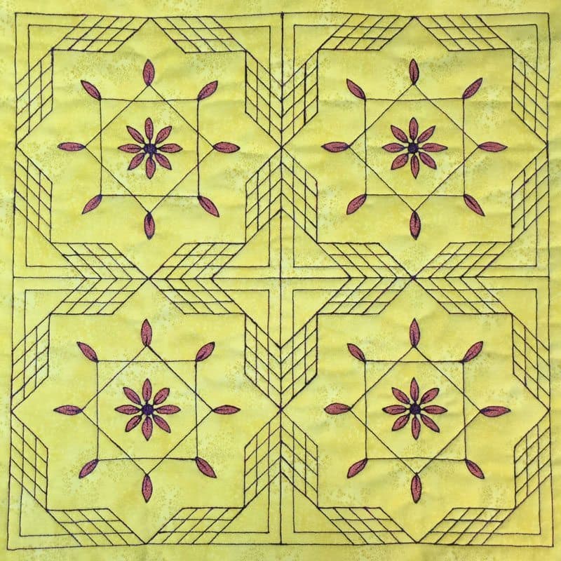 Mandala #2 Pattern - Free Motion Quilting and Raw Edge Applique Technique - View 2