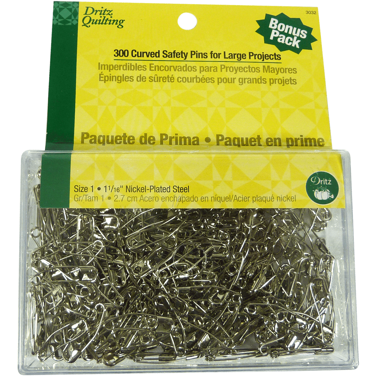 300 Curved Safety Pins – Dritz Quilting - View 1
