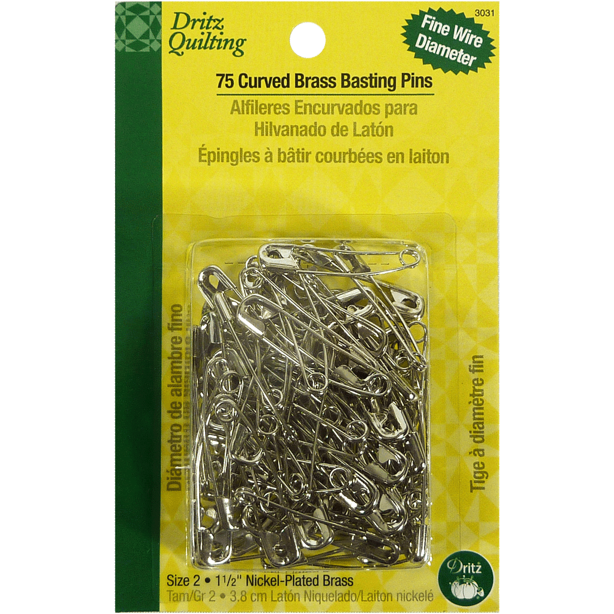 75 Curved Brass Basting Pins – Dritz Quilting - View 1