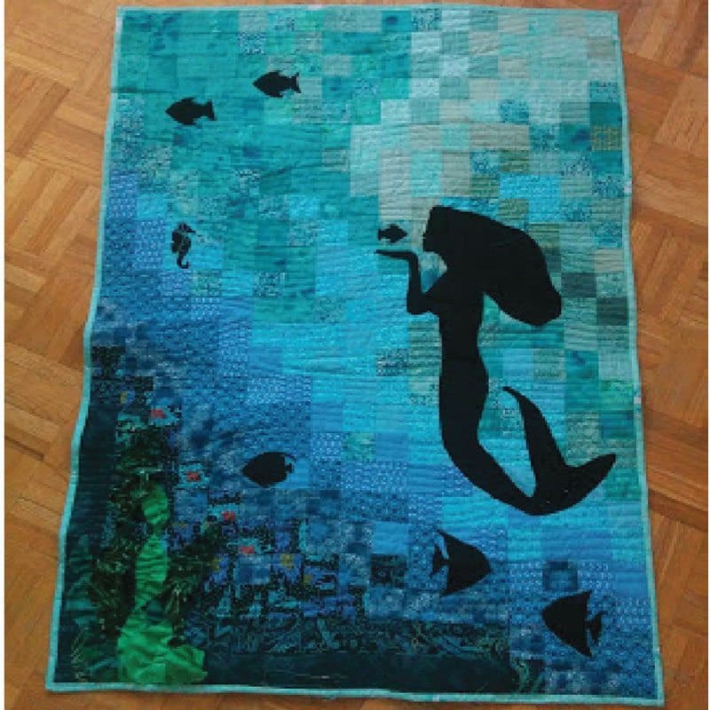 The Mermaid - Wall hanging - Patchwork and applique - View 2