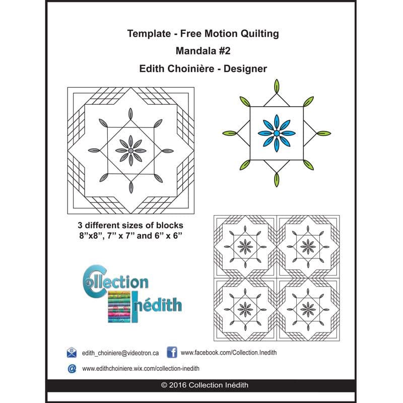 Mandala #2 Pattern - Free Motion Quilting and Raw Edge Applique Technique - View 1