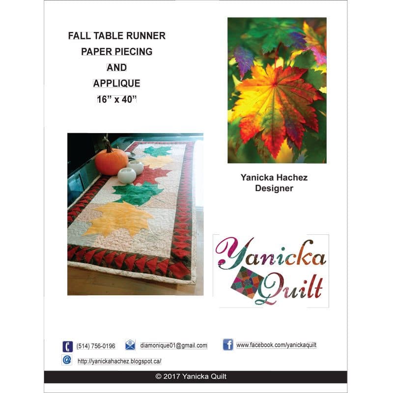 Fall Table Runner - Paper Piecing & Applique - View 1